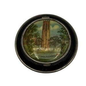 Bok Tower Florida Souvenir 1930s Compact Powder Case Vintage Hand Painted German